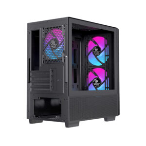 Case EINAREX PM150 RGB M-ATX (Kèm 3 Fan ARGB) - Black/Đen