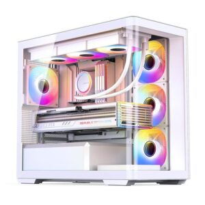 Case Jonsbo D300 (ATX, kính cong) - White/Trắng