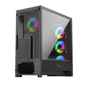 Case Linktech Bahamut 4Fa Full ATX Gaming (Kèm 4 Fan ARGB) - Black/Đen