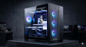 Case Linktech Bahamut 4Fa Full ATX Gaming (Kèm 4 Fan ARGB) - BlackĐen
