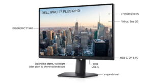 Màn hình Dell Pro 27 Plus QHD (27 inch, QHD, IPS, 100Hz, 5ms, USB C, Phẳng)