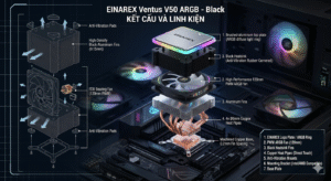 Tản nhiệt khí EINAREX Ventus V50 ARGB - Black
