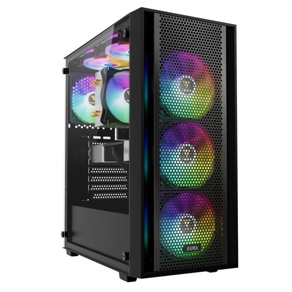 Case Gamdias Aura GC2 Elite ARGB F-ATX (Kèm Sẵn 4F ARGB) - Black/Đen