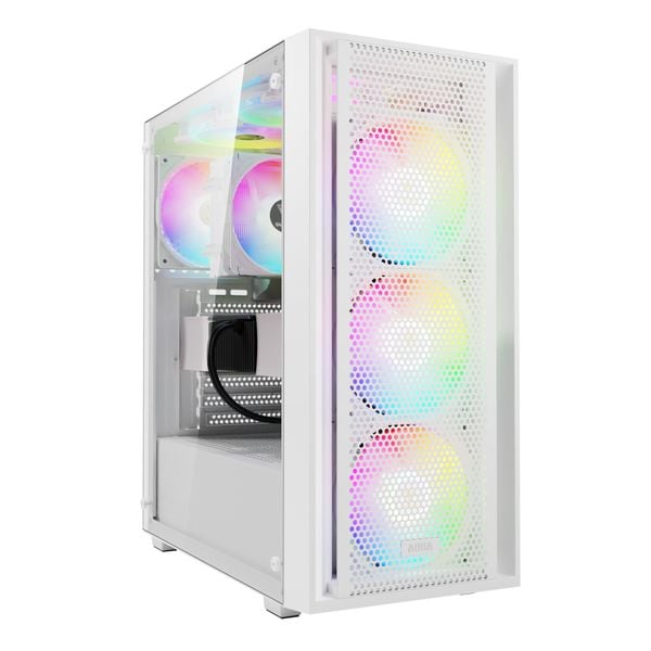 Case Gamdias Aura GC2 Elite ARGB F-ATX (Kèm Sẵn 4F ARGB) - White/Trắng