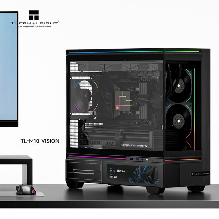 Vỏ case Thermalright TL-M10 Vision Black ( M-ATX có màn hình 9.2 inch)