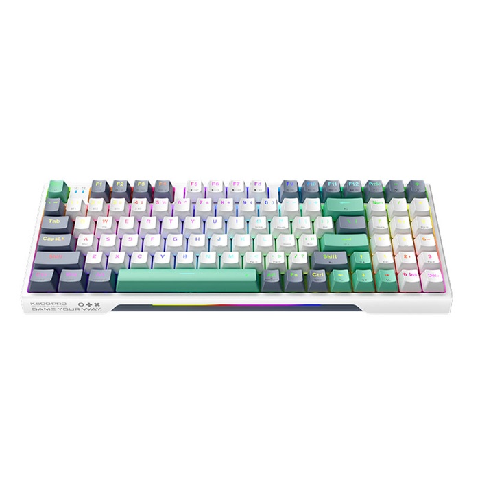 Bàn phím cơ Machenike K500 Pro-B94W | Wireless, Tri-Mode RGB, White, Silver Switch