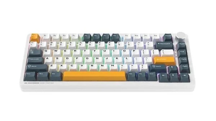 Bàn phím cơ Machenike K600 B82W | Wireless, Tri-mode, RGB, White-Blue, GR Silver Switch