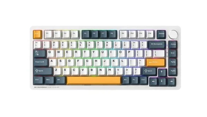 Bàn phím cơ Machenike K600 B82W | Wireless, Tri-mode, RGB, White-Blue, GR Silver Switch