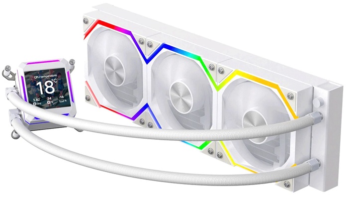 Tản nhiệt nước AIO Leopard Astroshell 360 ARGB Digital LCD V2 - White
