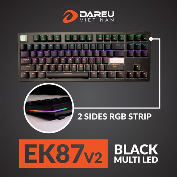 Bàn phím DareU EK87V2 Black (Brown/Blue Switch)