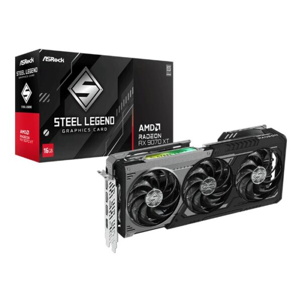 Card màn hình ASRock AMD RX 9070 XT 16G Steel Legend Dark