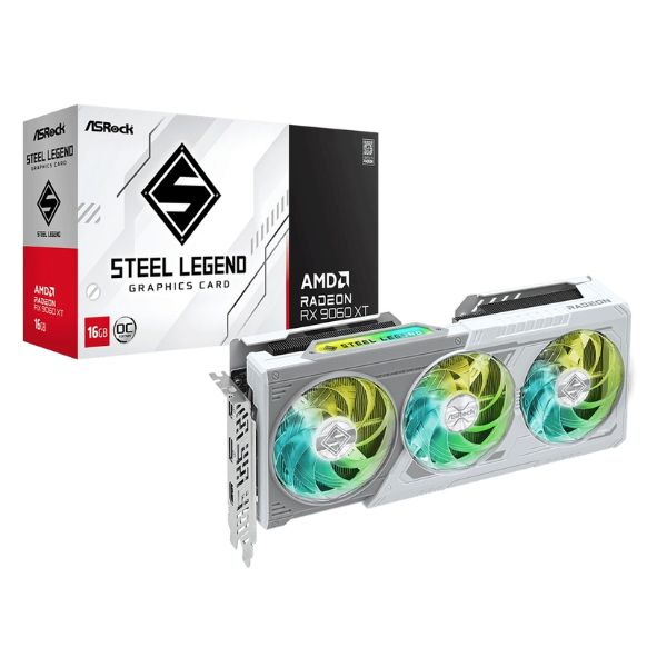 Card màn hình Asrock RX 9060 XT Steel Legend 16GB OC GDDR6 White