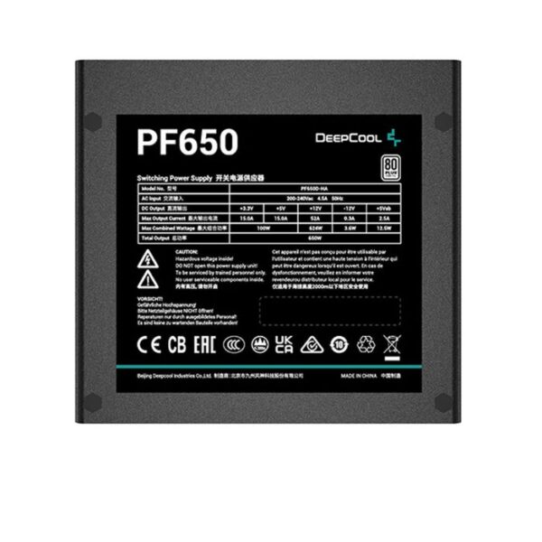 Nguồn Deepcool PF650 650W | 80 Plus Standard