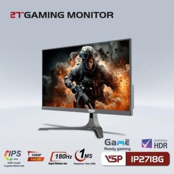 Màn hình VSP IP2718G - Black (27 inch, Full HD, IPS, 180Hz, 1ms, phẳng)