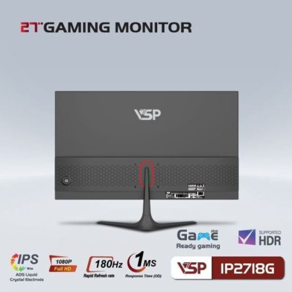 Màn hình VSP IP2718G - Black (27 inch, Full HD, IPS, 180Hz, 1ms, phẳng)
