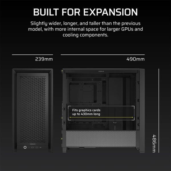 Vỏ Case Corsair FRAME 4000D Black (MidTower/ Màu Đen) - No Fan