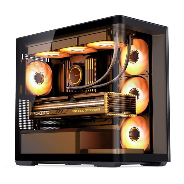 Case Jonsbo D300 (ATX, kính cong) - Black/Đen