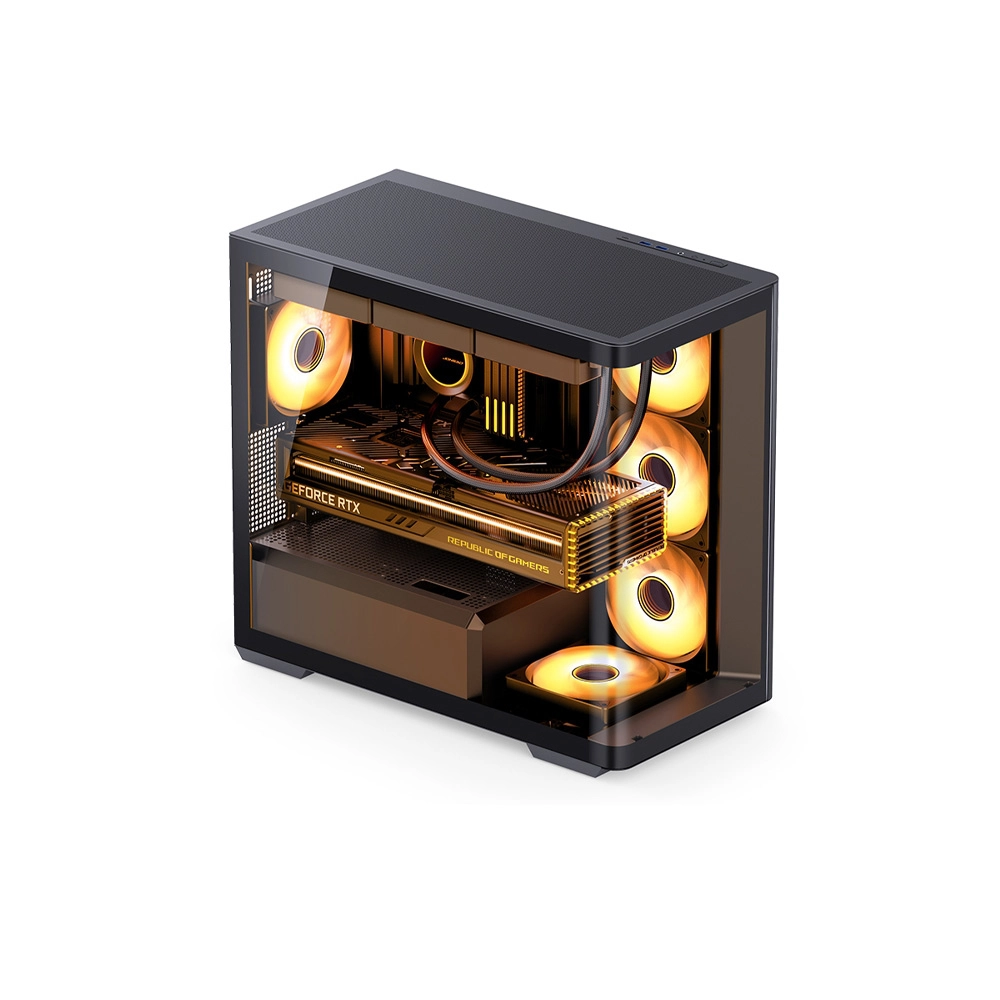 Case Jonsbo D300 (ATX, kính cong) - Black/Đen