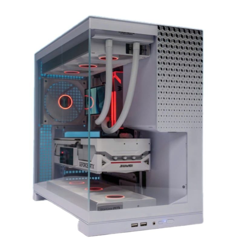 Case Leopard AX-1 (ATX, Màn hình LCD, ARGB) - White/Trắng