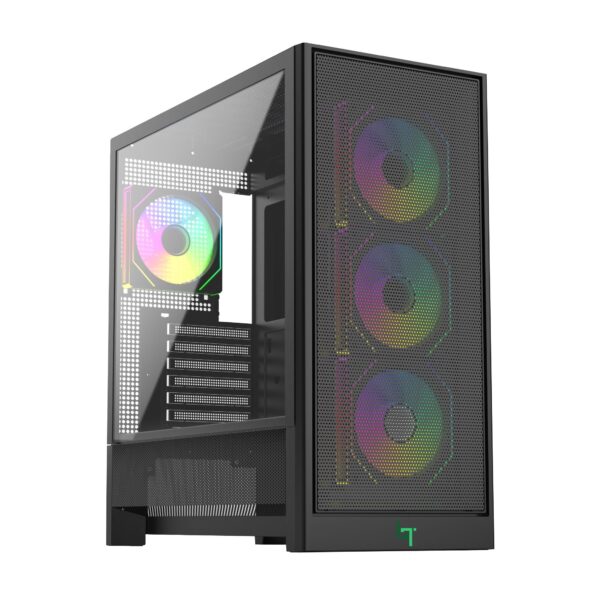 Case Linktech Bahamut 4Fa Full ATX Gaming (Kèm 4 Fan ARGB) - Black/Đen