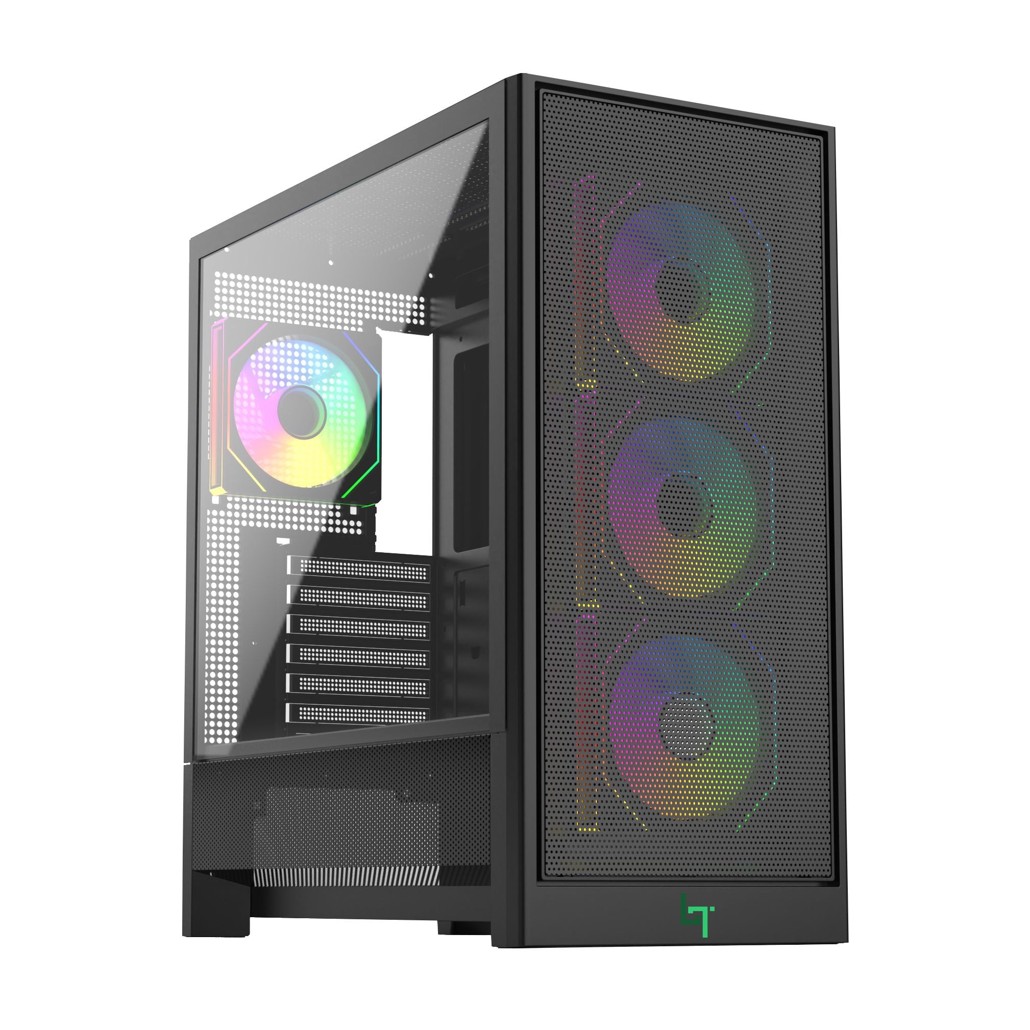 Case Linktech Bahamut 4Fa Full ATX Gaming (Kèm 4 Fan ARGB) - Black/Đen