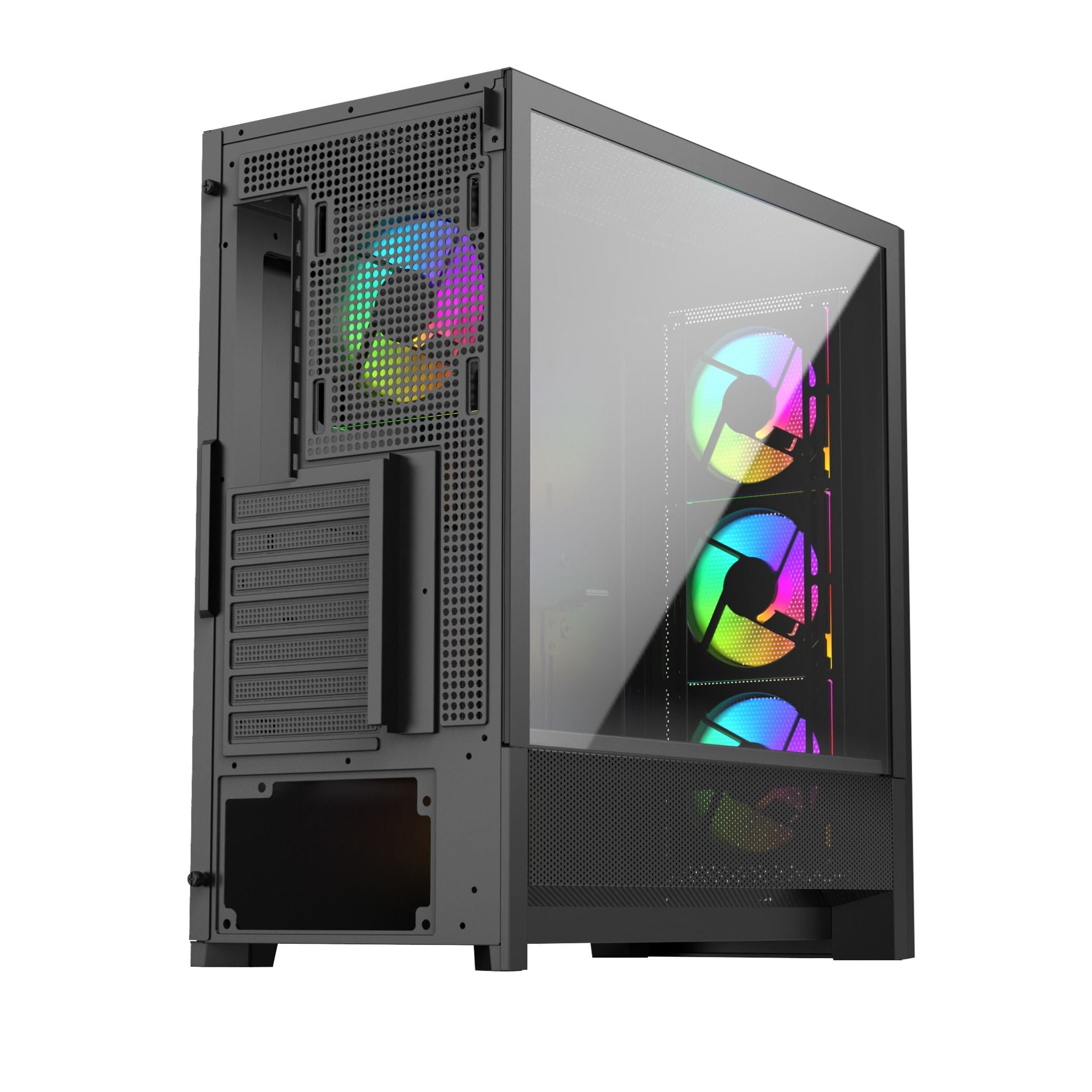 Case Linktech Bahamut 4Fa Full ATX Gaming (Kèm 4 Fan ARGB) - Black/Đen