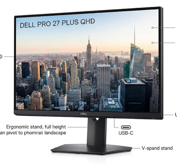 Màn hình Dell Pro 27 Plus QHD (27 inch, QHD, IPS, 100Hz, 5ms, USB C, Phẳng)