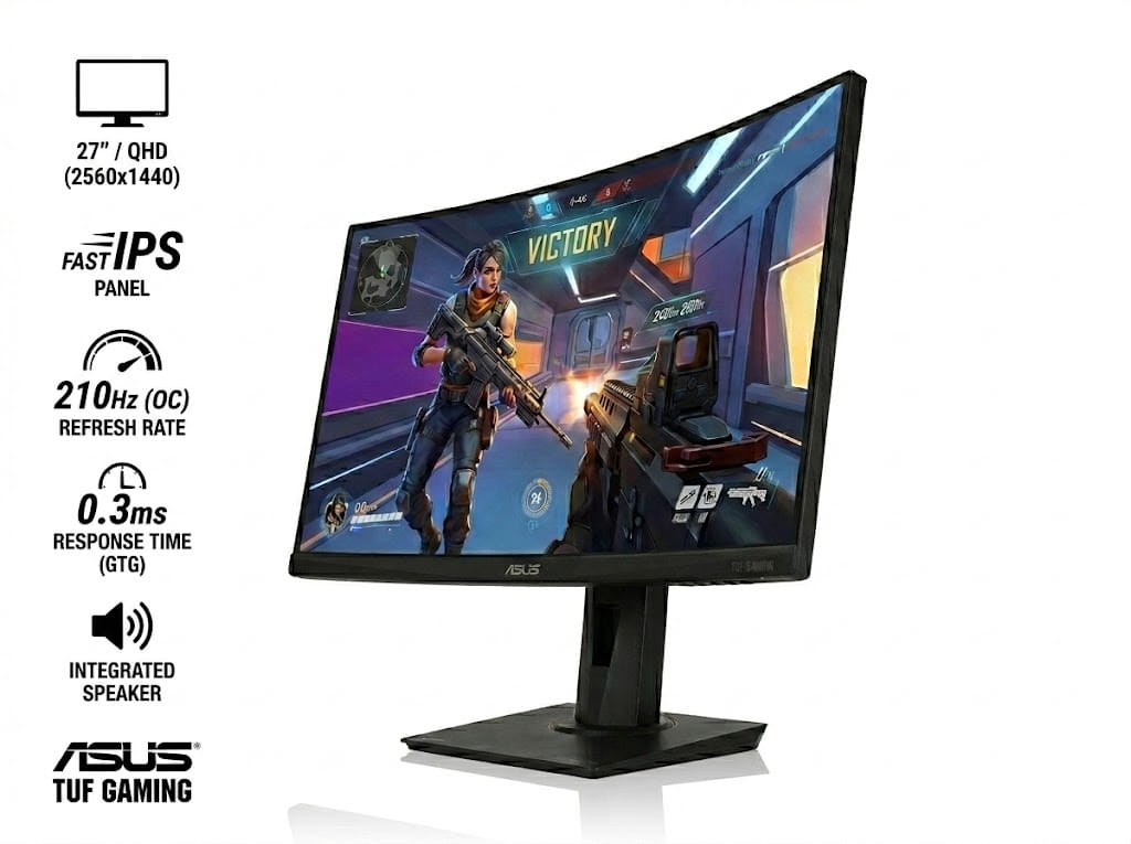 Màn hình Gaming 2K ASUS TUF Gaming VG27AQ5A (27 inch, QHD, Fast IPS, 210Hz (OC), 0.3ms, speaker)