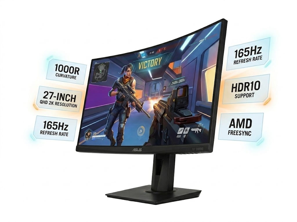 Màn hình Samsung Odyssey G5 G55C QHD LS27CG552EEXXV (27 inch, 2K, VA, 165Hz, 1ms, HDR10, Freesync, Cong1000R)