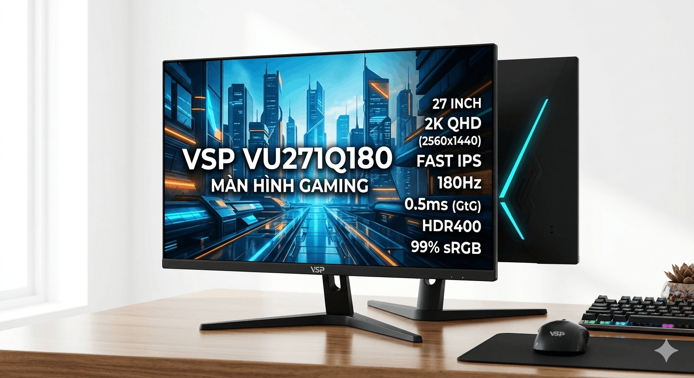 Màn hình VSP VU271Q180 (27 inch, 2K, Fast IPS, 180Hz, 0.5ms)