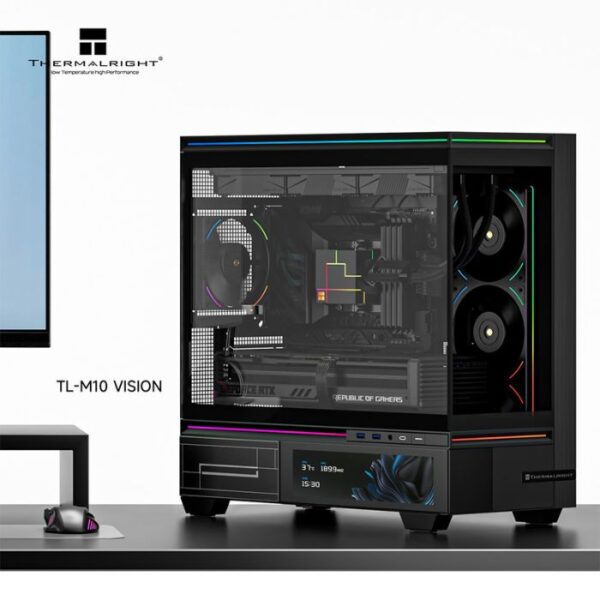 Vỏ case Thermalright TL-M10 Vision Black ( M-ATX có màn hình 9.2 inch)
