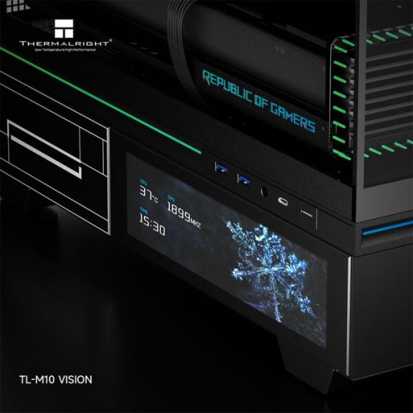 Vỏ case Thermalright TL-M10 Vision Black ( M-ATX có màn hình 9.2 inch)