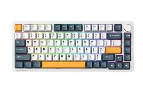 Bàn phím cơ Machenike K600 B82W | Wireless, Tri-mode, RGB, White-Blue, GR Silver Switch