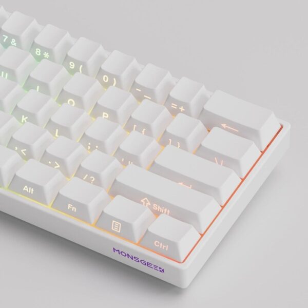 Bàn phím cơ MonsGeek FUN60 Max SP White - Glare Magnetic Switches (Tri-mode) 8K in 2.4G Wireless