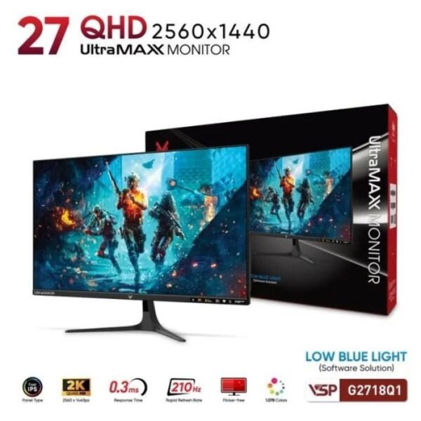 Màn hình Gaming VSP G2718Q1 | 27 inch, 2K QHD, IPS, 210Hz, 0.3ms